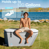 Inflatable Reclining Ice Bath Tub - 120 Gal Grey