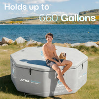 Inflatable Octagonal Ice Bath Tub - 660 Gal Grey