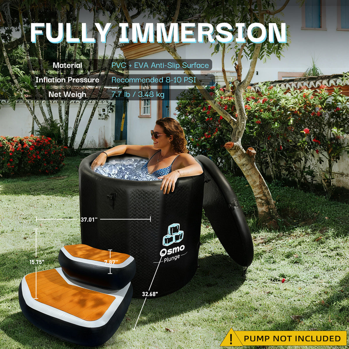 Inflatable Detachable 2-Tier Step for Ice Bath Tubs