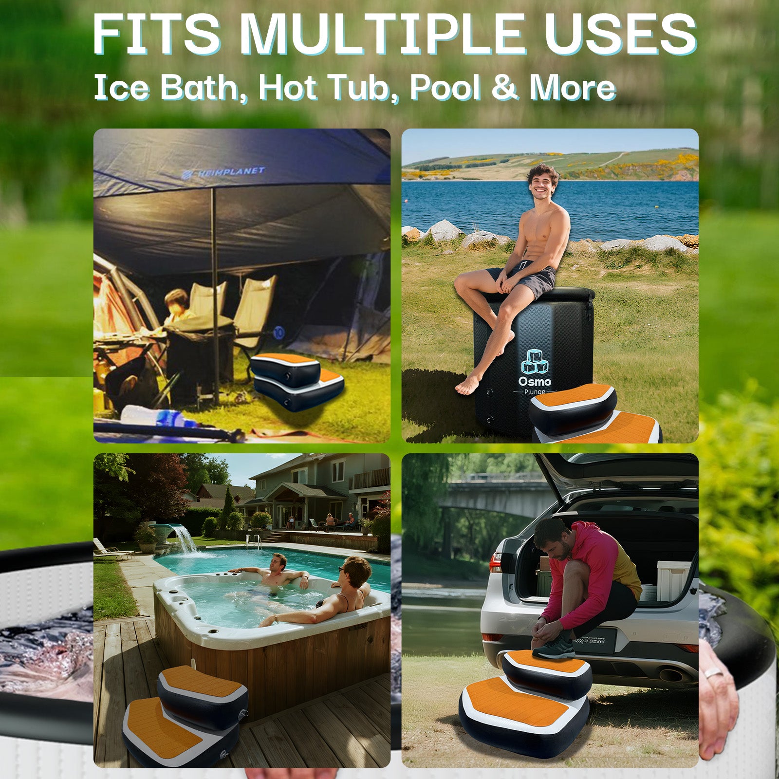 Inflatable Detachable 2-Tier Step for Ice Bath Tubs