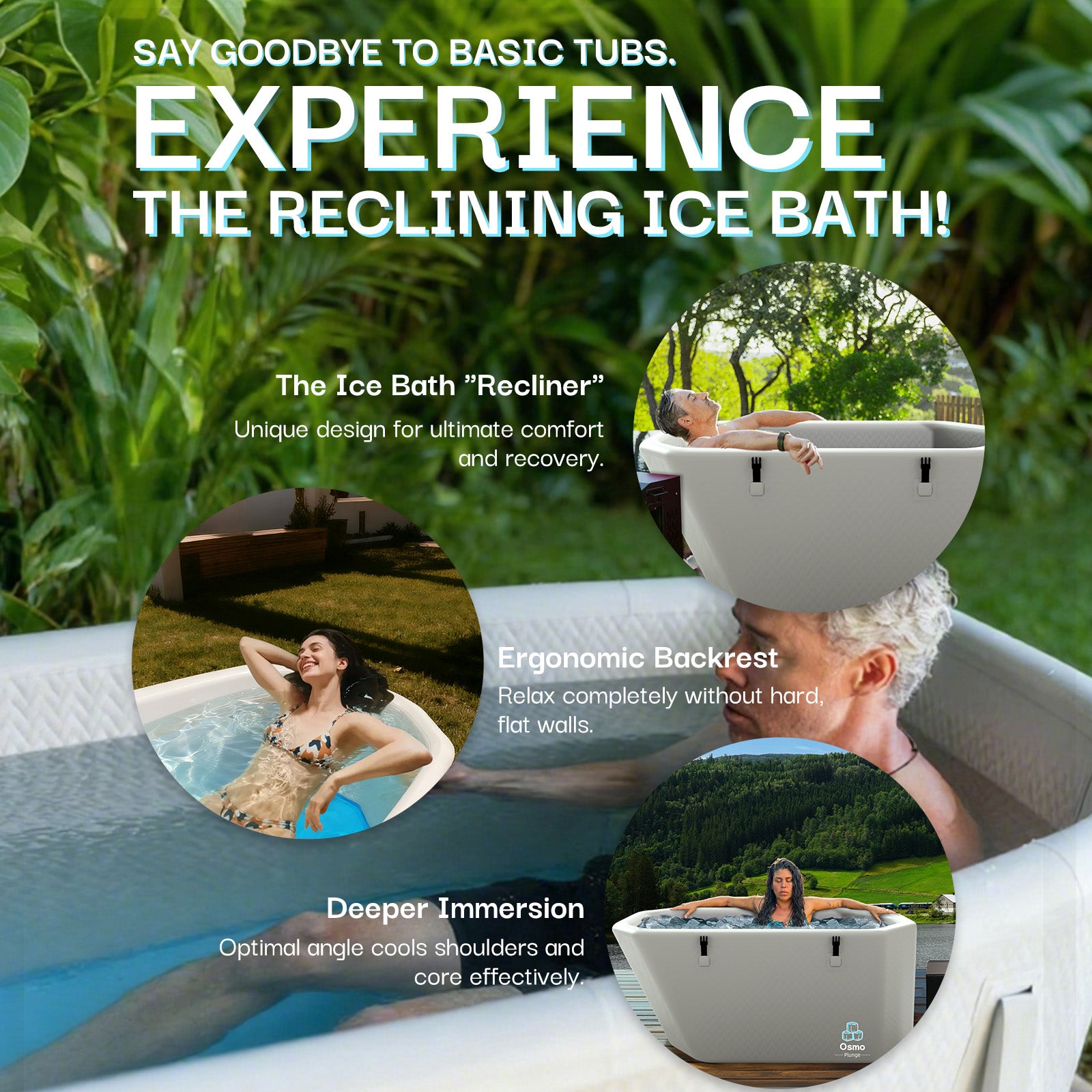 Inflatable Reclining Ice Bath Tub - 120 Gal Grey