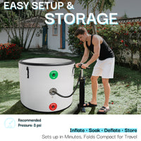 Inflatable Round Ice Bath Tub - 115 Gal Grey