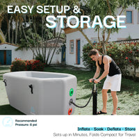 Inflatable Reclining Ice Bath Tub - 120 Gal Grey