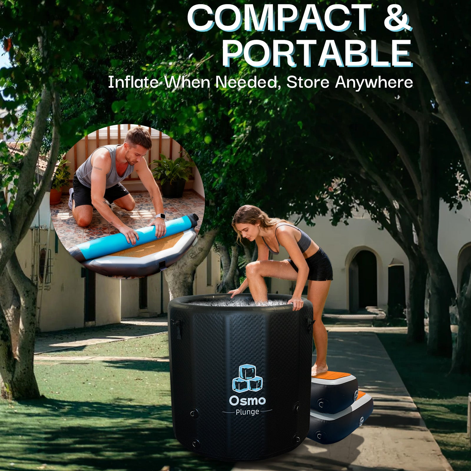 Inflatable Detachable 2-Tier Step for Ice Bath Tubs