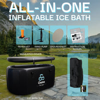 Inflatable Oval Ice Bath Tub - 115 Gal Black