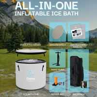 Inflatable Round Ice Bath Tub - 115 Gal Grey
