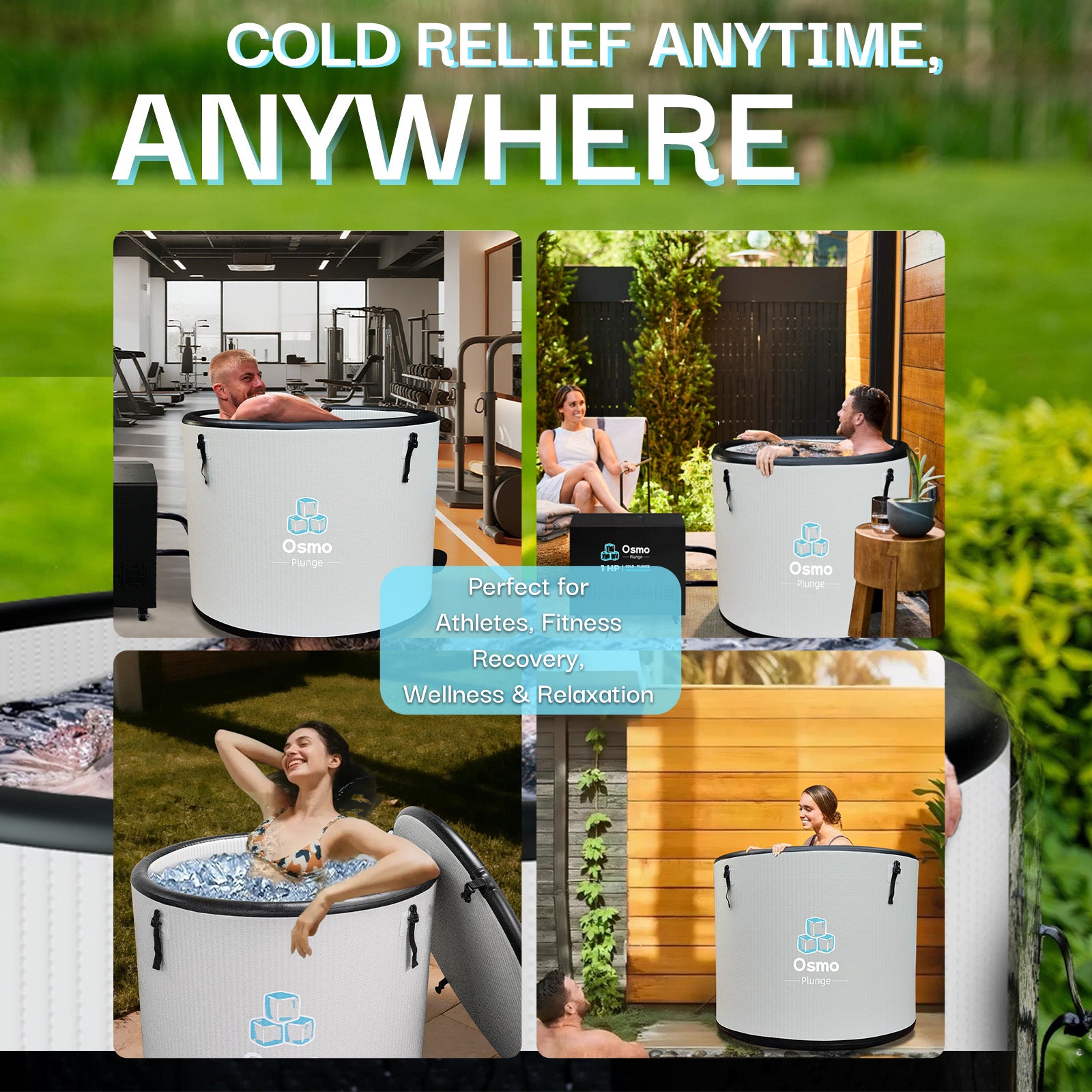 Inflatable Round Ice Bath Tub - 115 Gal Grey