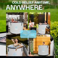 Inflatable Round Ice Bath Tub - 115 Gal Grey