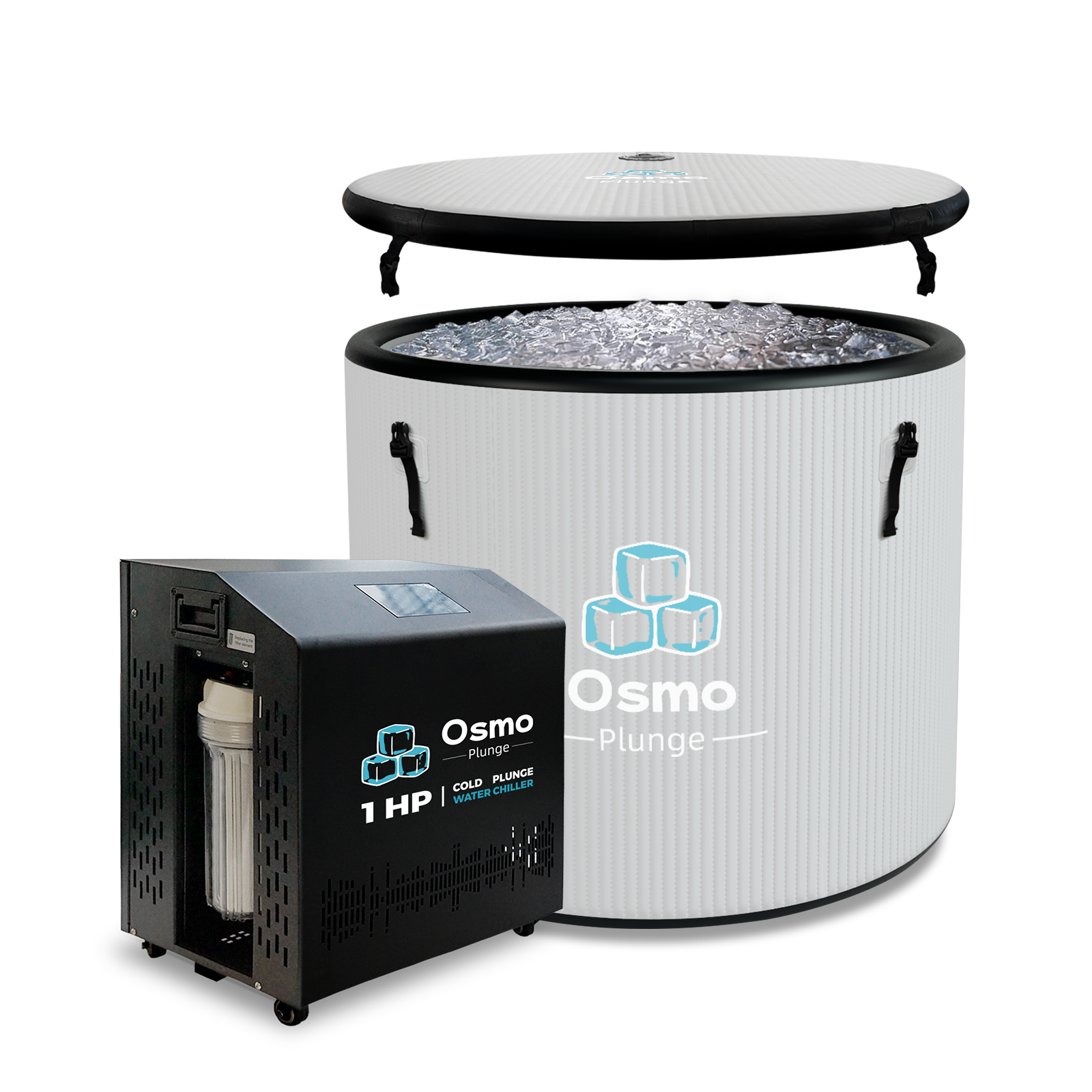 Inflatable Round Cold Plunge Tub with 1 HP Water Chiller