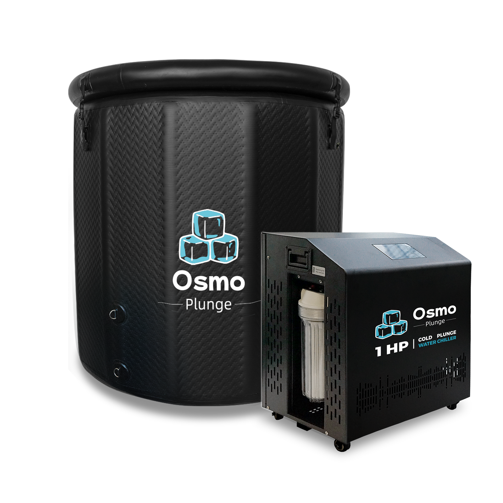 Inflatable Round Ice Bath Tub with 1 HP Water Chiller