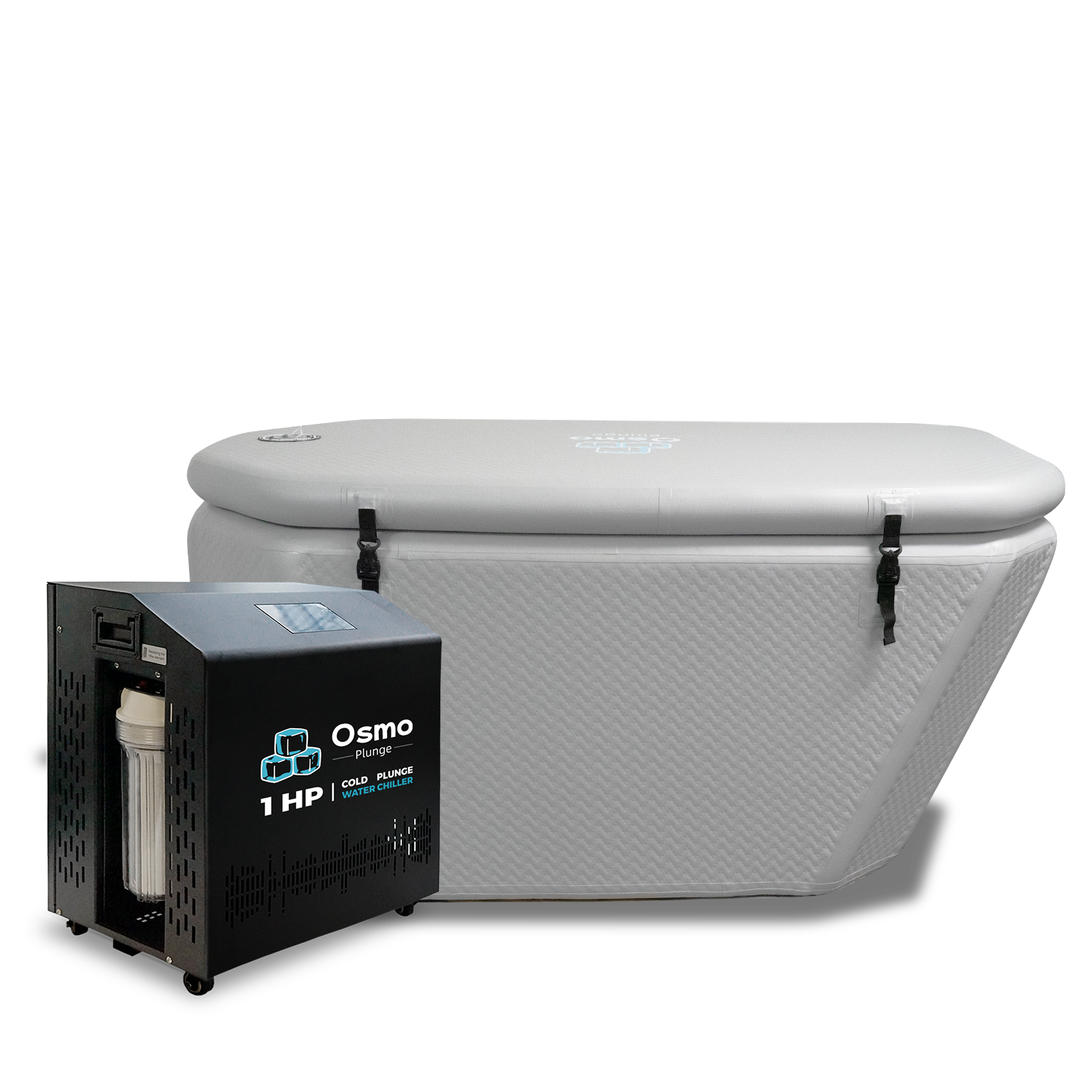 Inflatable Slanted-edge Ice Bath Tub with 1 HP Water Chiller