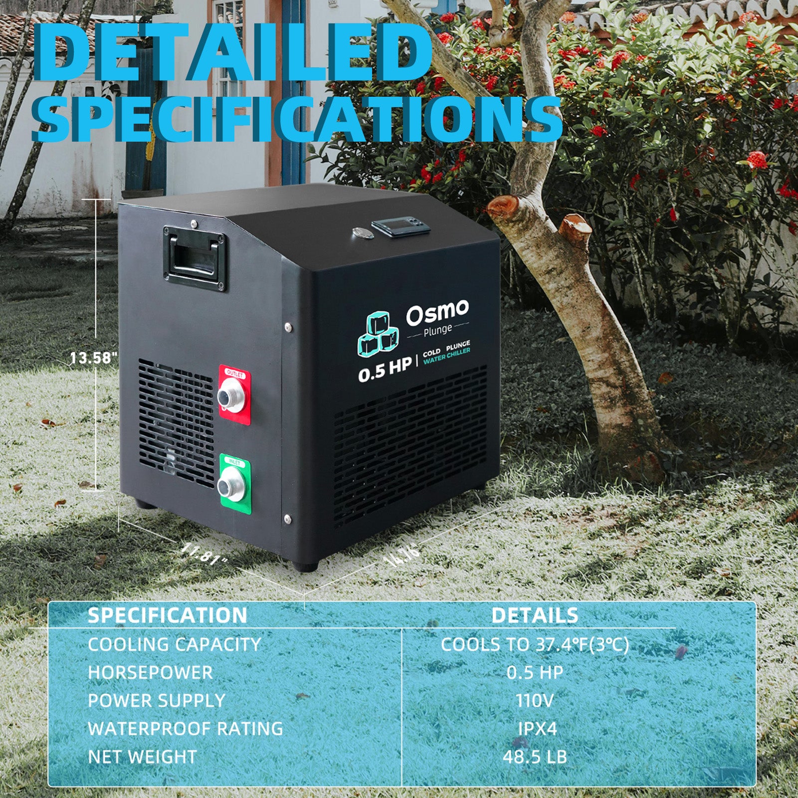 1/2 HP Ice Bath Chiller Cold Plunge Fast Cooling