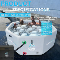 Inflatable Octagonal Ice Bath Tub with 1 HP Water Chiller