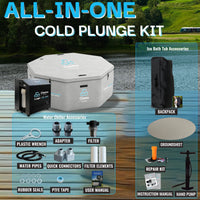 Inflatable Octagonal Ice Bath Tub with 1 HP Water Chiller