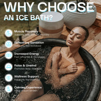 Inflatable Oval Ice Bath Tub - 115 Gal Black