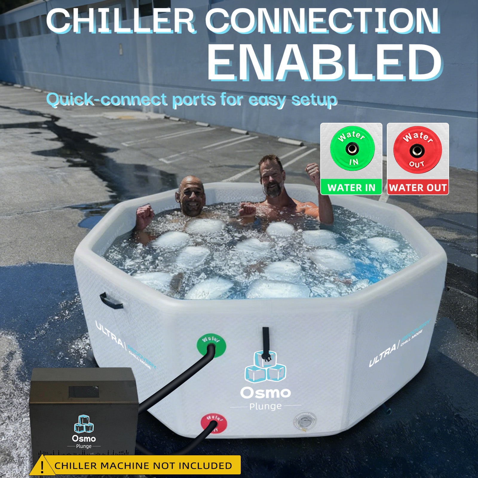 Inflatable Octagonal Ice Bath Tub - 660 Gal Grey