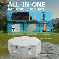 Inflatable Octagonal Ice Bath Tub - 660 Gal Grey